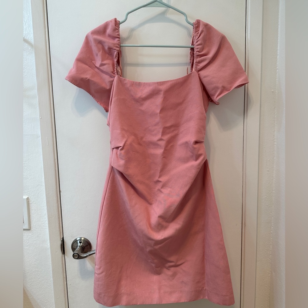 Zara Puff Sleeve Pink Mini Dress in Small